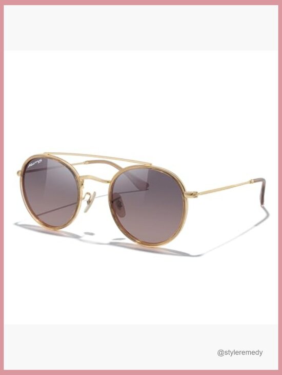 Metal Frame Polarized Sunglasses, Retro Round Double Bridge main image 6